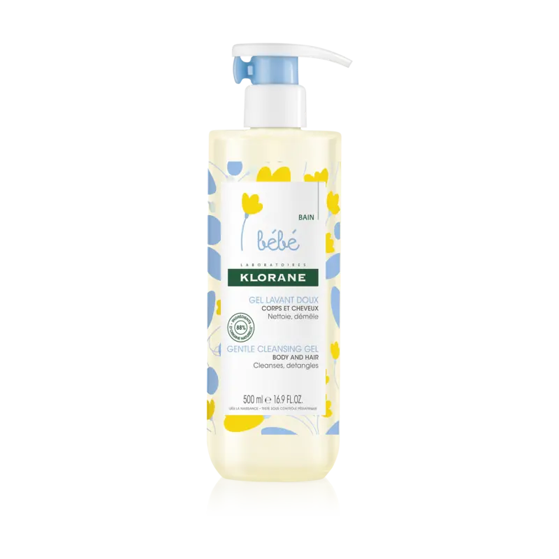 Klorane beèbe cleansing gel bottle