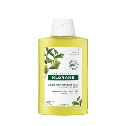 Klorane shampoo bottle with green label 