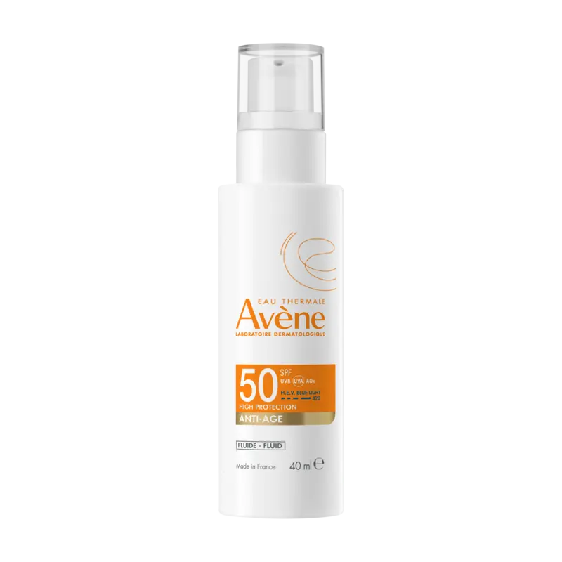 Avene sunscreen bottle with SPF 50 