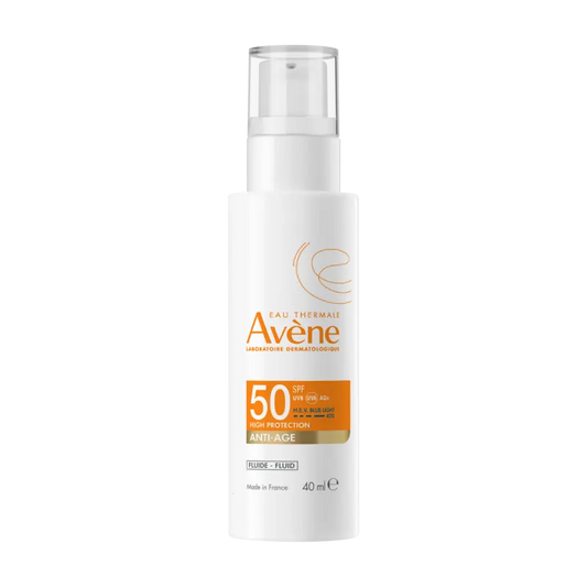 Avene sunscreen bottle with SPF 50 
